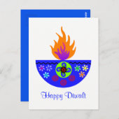 Colorful Diwali Lamp Diya Briefkaart (Voorkant / Achterkant)
