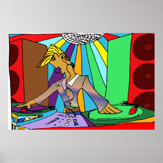 Colorful DJ Drawing Poster