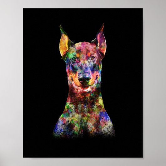 Colorful Doberman Dog Poster (Voorkant)