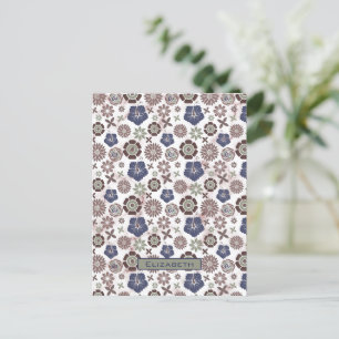Colorful doele florale patroon gepersonaliseerde n briefkaart