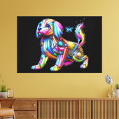 Colorful Dog Canvas Afdruk (Insitu (Woonkamer))
