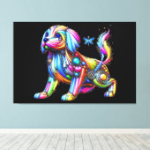 Colorful Dog Canvas Afdruk (Insitu (Houten vloer))