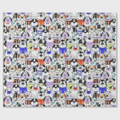 Colorful Dog Crowd Pattern Cadeaupapier (Vlak)
