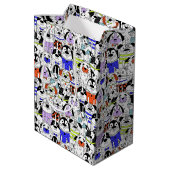 Colorful Dog Crowd Pattern Medium Cadeauzakje (Achterkant Gekanteld)