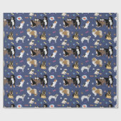 Colorful Dog Pattern Cadeaupapier (Vlak)
