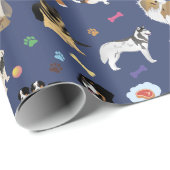 Colorful Dog Pattern Cadeaupapier (Rol Hoek)