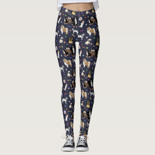 Colorful Dog Pattern Leggings