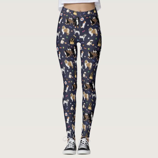 Colorful Dog Pattern Leggings (Voorkant)