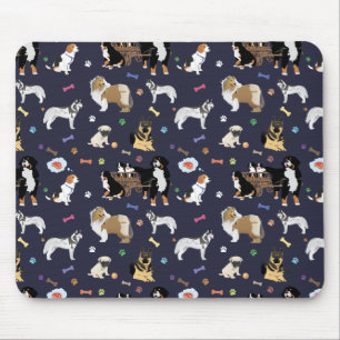 Colorful Dog Pattern Muismat