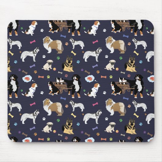 Colorful Dog Pattern Muismat (Voorkant)