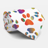 Colorful Doggie Paws stropdas (Opgerold)