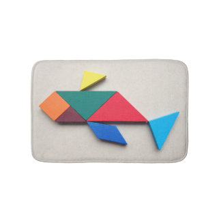 Colorful Dolphin Tangram Badmat