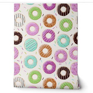 Colorful Donuts Pattern Behang