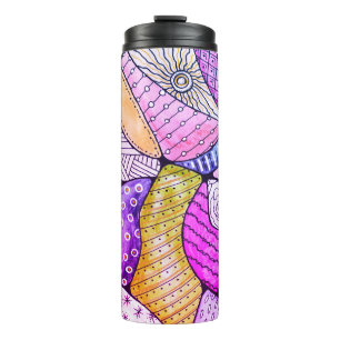 Colorful Doodle Art Thermal Tumbler Thermosbeker