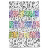 Colorful Doodle Eid Medium Cadeauzakje (Achterkant)