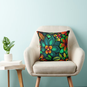 COLORFUL DOODLE FLORAAL ONTWERP KUSSEN