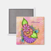Colorful Doodle Flower Bundle Magneet (Voorkant / Achterkant)
