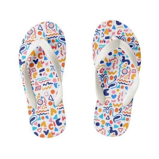 🌈 Colorful Doodle Pattern Flip Flops (Voetbed)