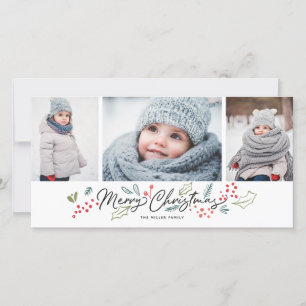 Colorful Doodles Merry Kerstry 3 Foto Feestdagenkaart