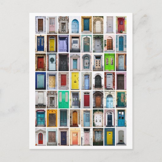 Colorful Doors Collage Briefkaart (Voorkant)