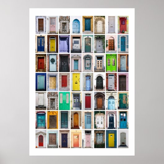 Colorful Doors Collage Poster (Voorkant)