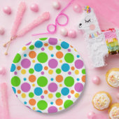 Colorful Dots Pattern Papieren Bordje (Feest)