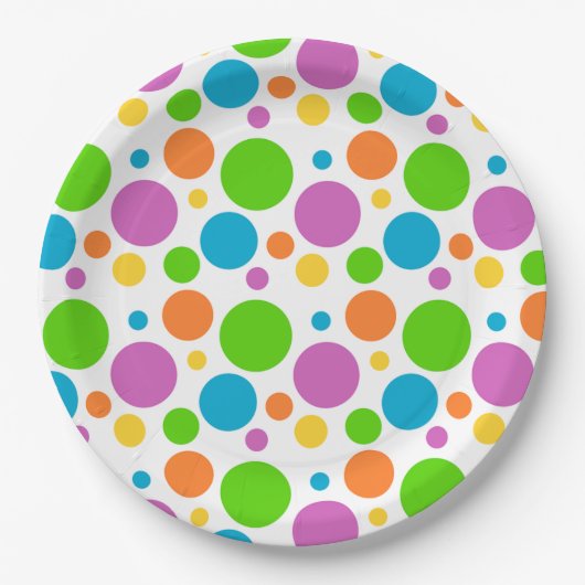 Colorful Dots Pattern Papieren Bordje (Voorkant)