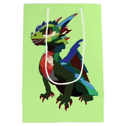 Colorful Dragon Art Medium Cadeauzakje (Achterkant)