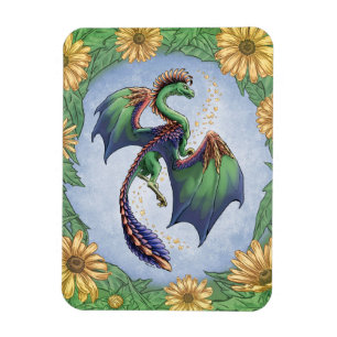 Colorful Dragon of Summer Natuur Fantasy Art Magneet