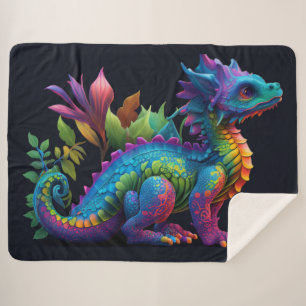 Colorful Dragon Sherpa Deken