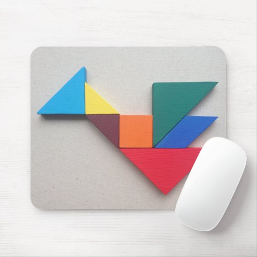 Colorful dragon Tangram Muismat (Met muis)