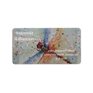 COLORFUL DRAGONFLES ADRES DAZZLEREN ETIKET