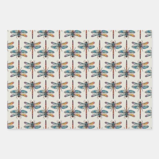 Colorful Dragonfly Pattern Inpakpapier Vel (Voorkant 2)