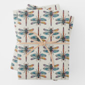 Colorful Dragonfly Pattern Inpakpapier Vel (In situ)