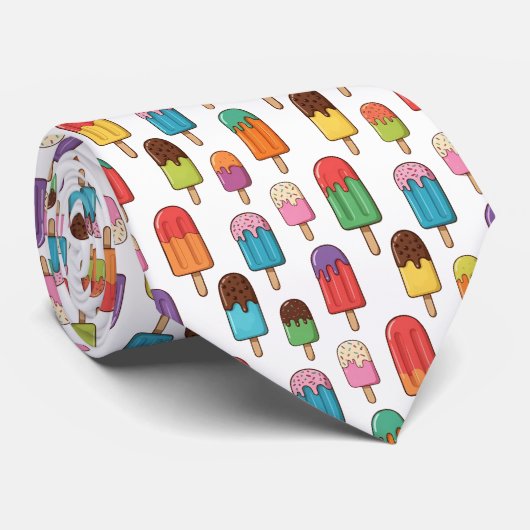 Colorful Dripping Popsicle Pattern Stropdas (Opgerold)