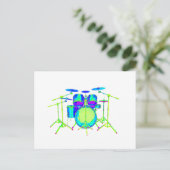 Colorful Drum Kit Briefkaart (Staand voorkant)