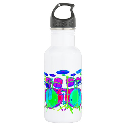 Colorful Drum Kit Waterfles (Voorkant)