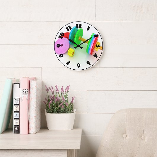 Colorful Dumbbells Clock Grote Klok