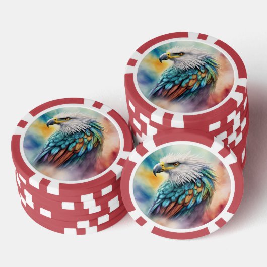 Colorful Eagle Poker Chips (Opstapeling)