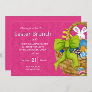 Colorful Easter Basket Brunch Uitnodiging