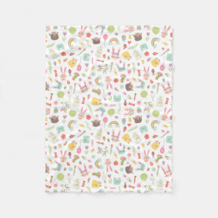 Colorful Easter Clipart Patroon Fleece Deken