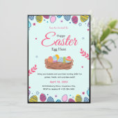 Colorful Easter Egg Hunt Party Invitation  (Debout devant)