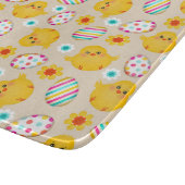Colorful Easter Eggs and Chicken Pattern Snijplank (Hoek)