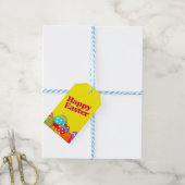 Colorful Easter Eggs - Happy Easter Cadeaulabel (Met Touw)