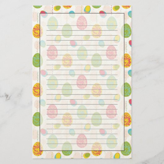 Colorful Easter Eggs Pattern Briefpapier (Voorkant)