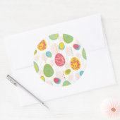 Colorful Easter Eggs Pattern Ronde Sticker (Envelop)
