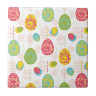 Colorful Easter Eggs Pattern Tegeltje