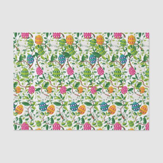 Colorful Easter Eggs Pattern Tissuepapier (Voorkant)