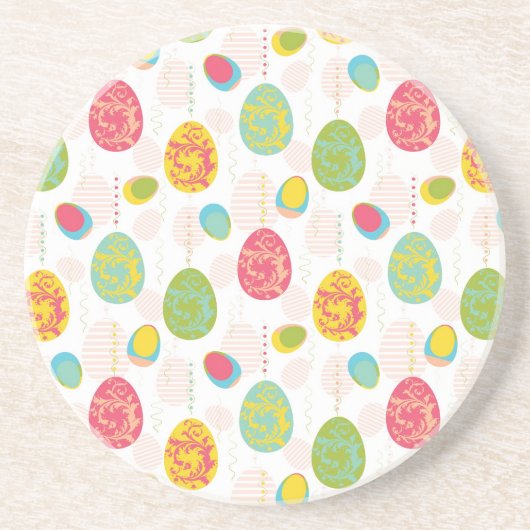 Colorful Easter Eggs Pattern Zandsteen Onderzetter (Voorkant)