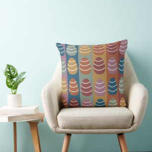 Colorful Easter Eggs Stripes Pattern Happy Easter Kussen